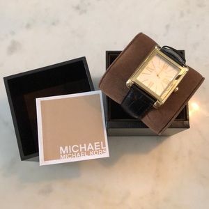Michael Kors black leather watch